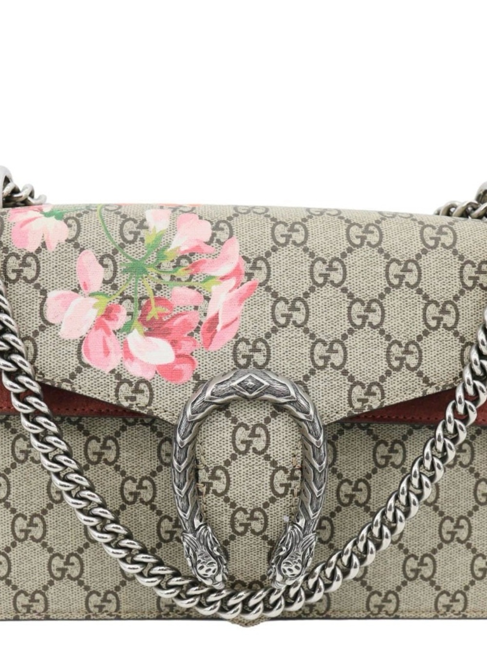 Gucci Dionysus Small Blooms GG Supreme Canvas Shoulder Bag Beige